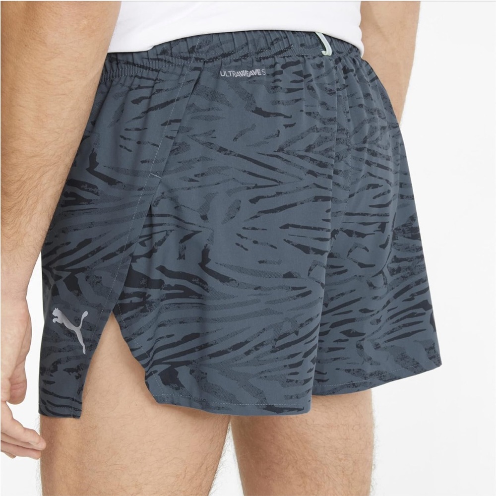 NEW! Puma Men's Grey Ultraweave S 3” split running Shorts